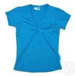 Meisjes Basic Shirt gerimpeld - Blauw (Aqua Blue)
