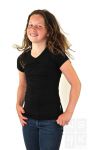 Meisjes Basic Shirt gerimpeld - Zwart (Deep Black)