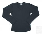 Meisjes Basic Shirt lange mouw - Grijs (Anthracite Grey)