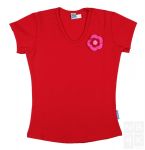 Meisjes Basic Shirt korte mouw - Rood (Racing Red) Madeliefke Bloem
