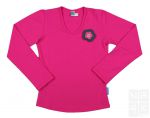 Meisjes Basic Shirt lange mouw - Roze (Candy Pink) Madeliefke Bloem